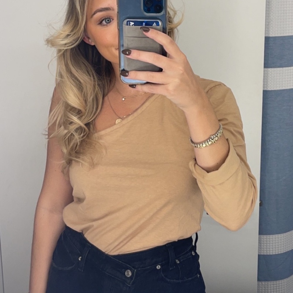 One-Shoulder Beige Women's Top